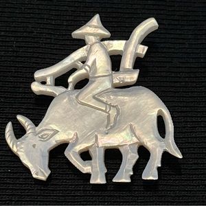 Antique Beautiful Mother of Pearl brooch!